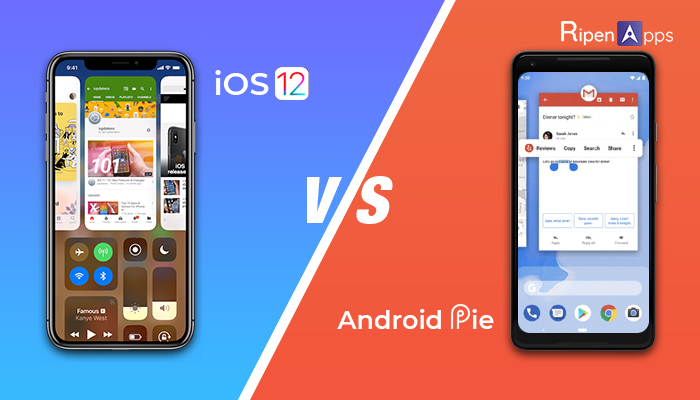 android 9 pie vs ios 12