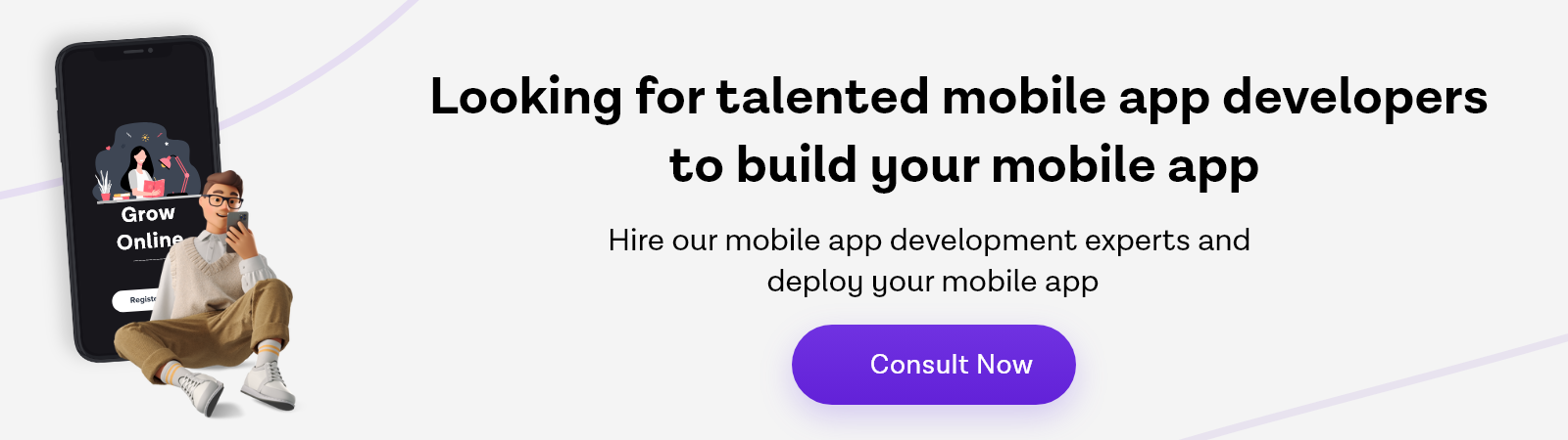 Looking mobile app developer banner