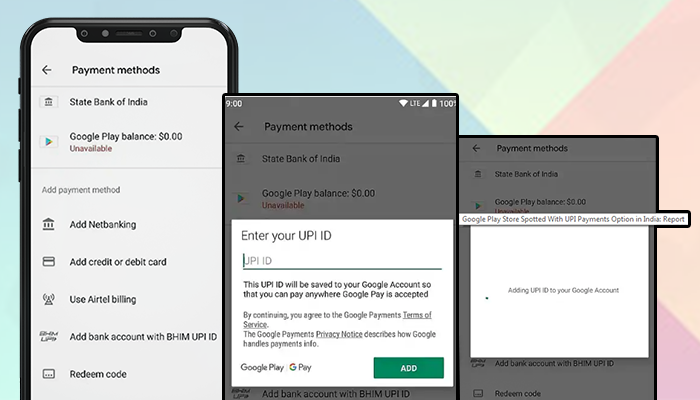 Google Play Store Will Now Allow users to Make Purchases Via UPI