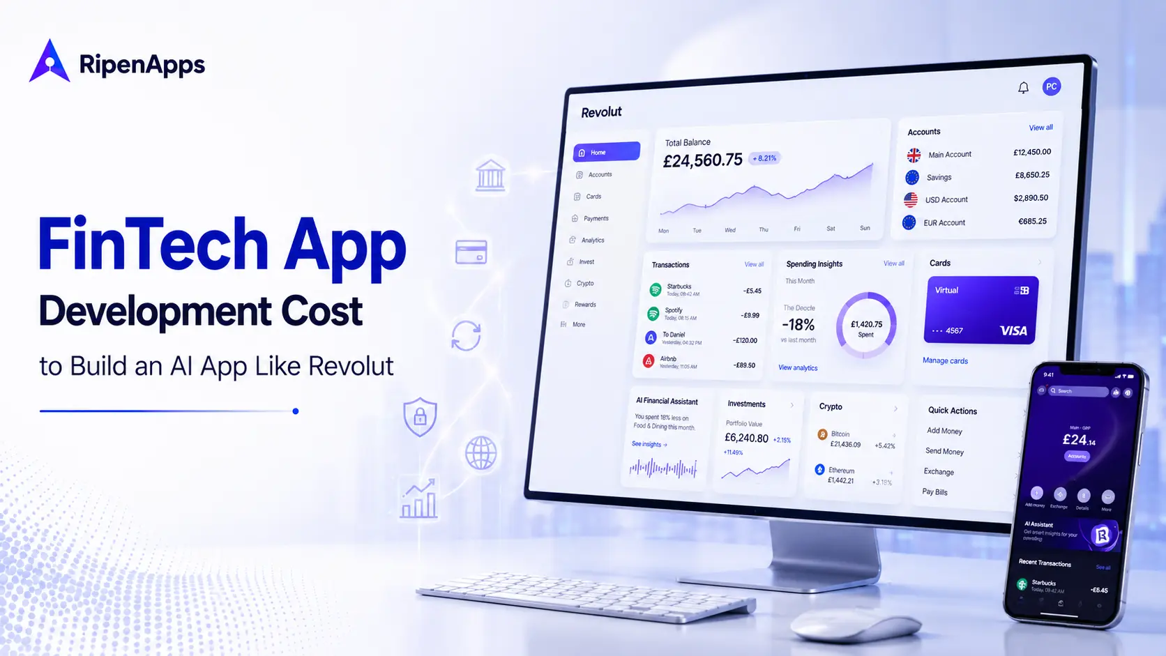 FinTech App Development Cost: How Much It Costs to Build an AI App Like Revolut