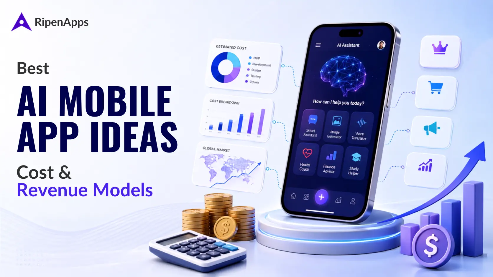 30 Best AI Mobile App Ideas for 2026: Cost & Revenue Models