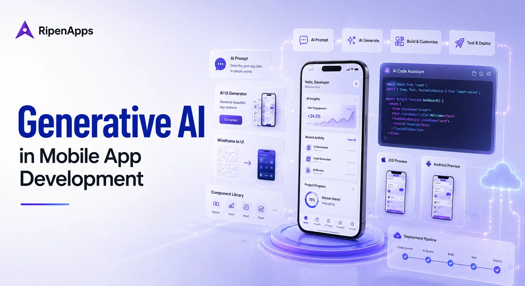 Generative AI In Mobile App Development: Uses, Business Impact, & Benefits