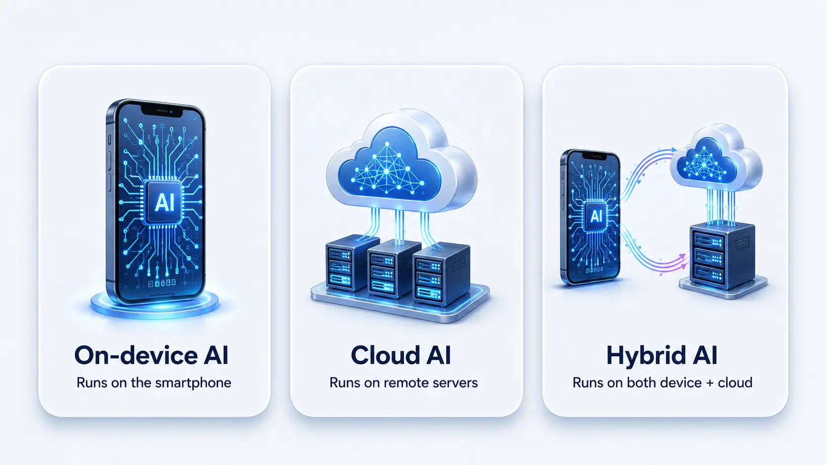 On-Device AI, Cloud AI, and Hybrid AI